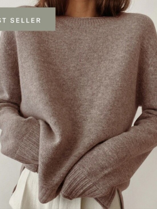Jenni Kayne Sweaters - Jenni Kayne Everyday Sweater Taupe Wool Cashmere Blend Size S